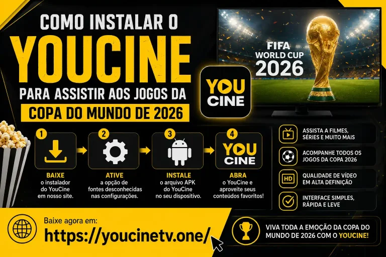 Como instalar o YouCine para assistir aos jogos da Copa do Mundo de 2026